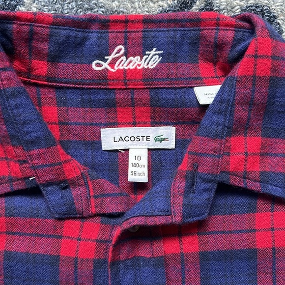 Boys Lacoste Button Down Shirt size 10 - Picture 2 of 6